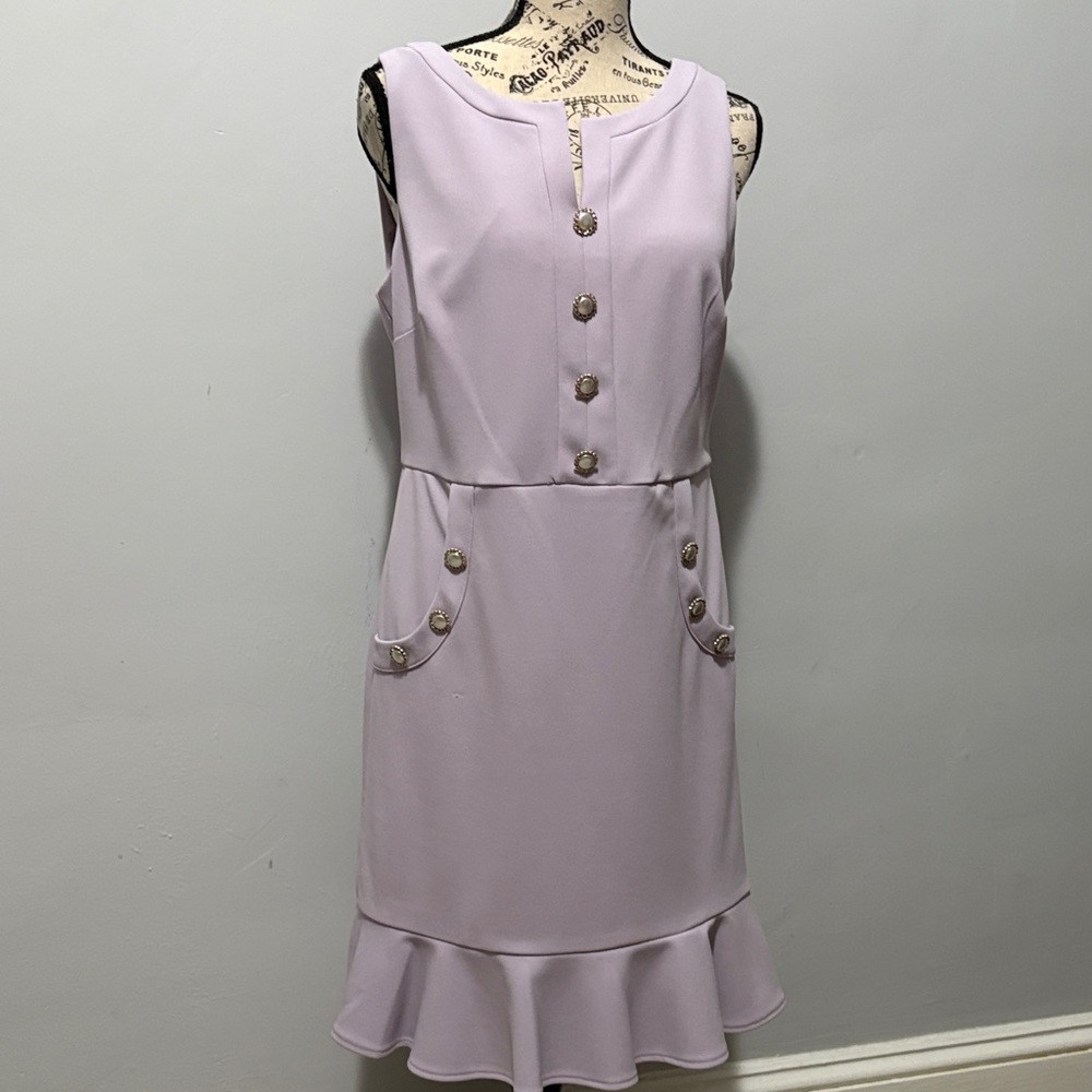 Karl Lagerfeld Lavender Button-Front Mini Dress